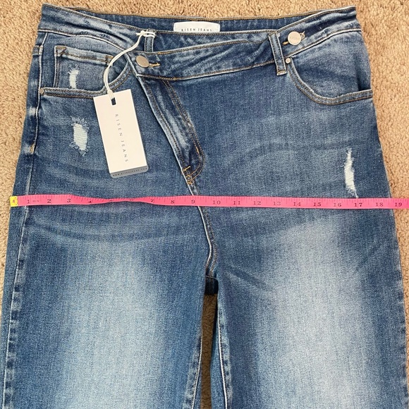 NEW Risen Los Angeles High-Rise Crossover Tapered Denim Jeans RDP5060 Size 15/32 - Picture 13 of 16